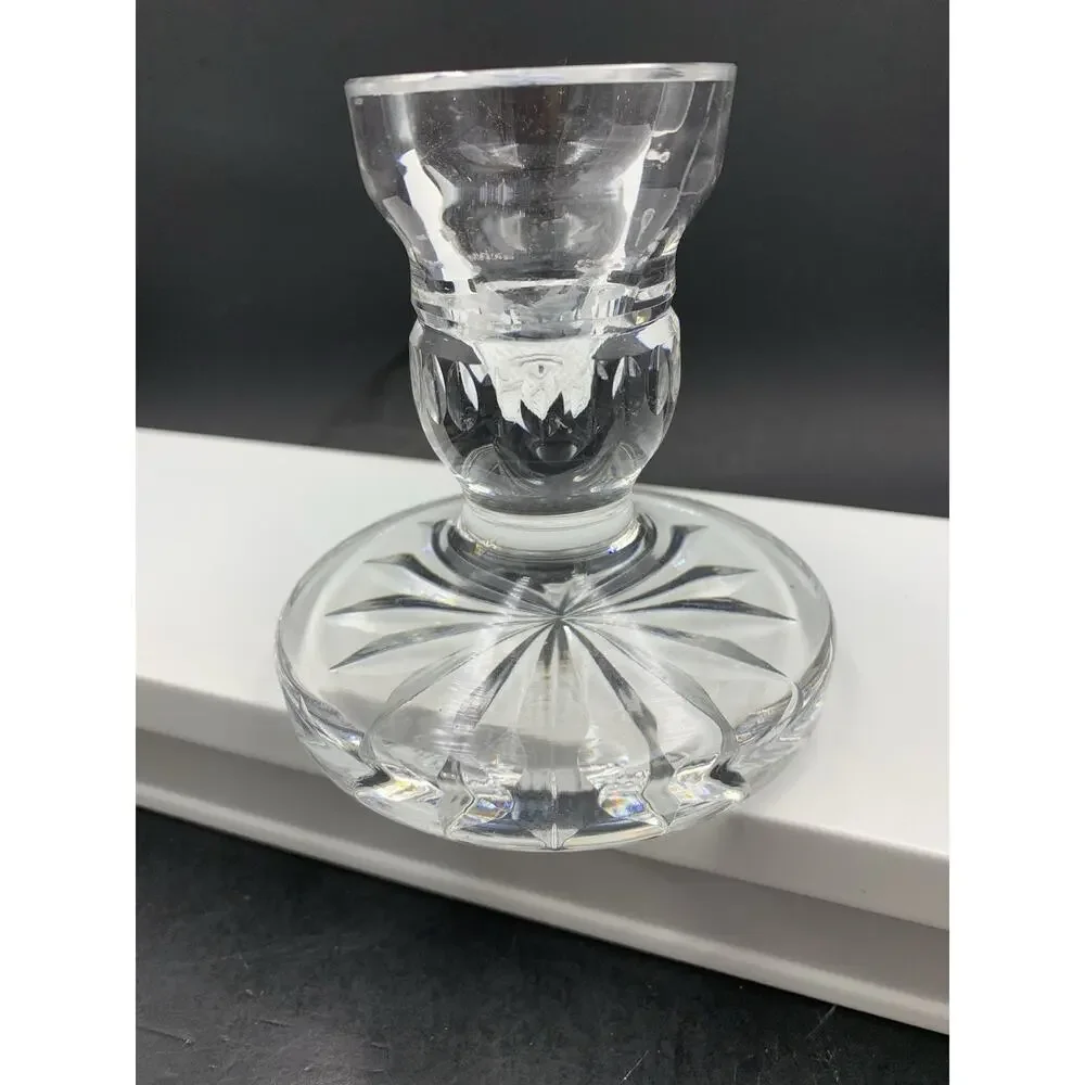 Lot of Lead Crystal Decor Rogaska Richmond Vase AND Short Waterford Candlestick